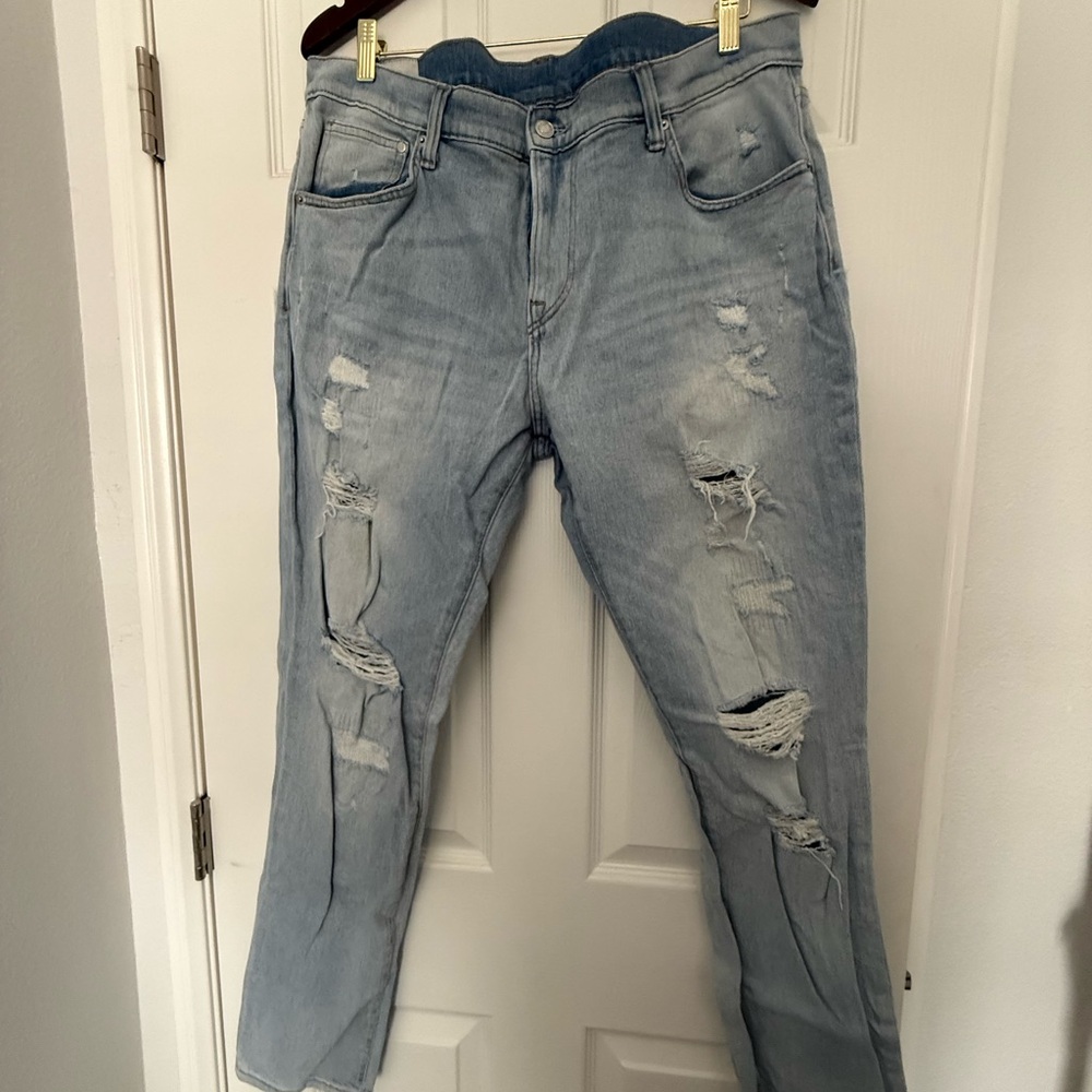 H&M Light Blue Distressed Skinny Jeans